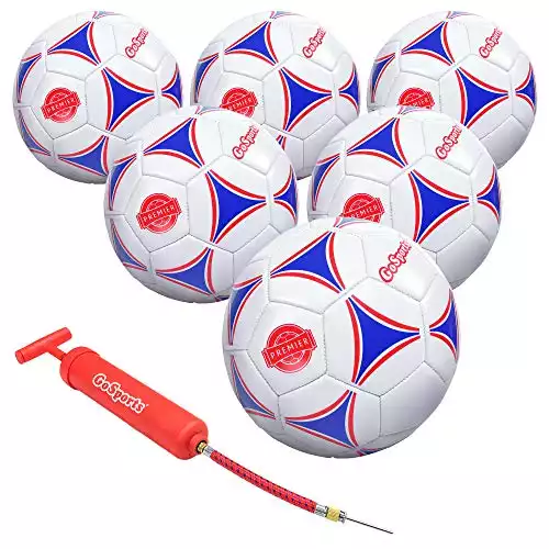 GoSports Premier Soccer Ball with Premium Pump 6 Pack, Size 3