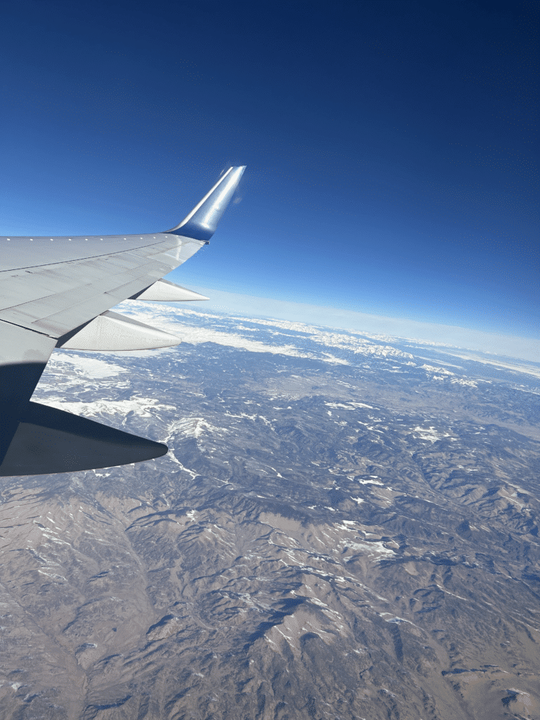 flying over rockies